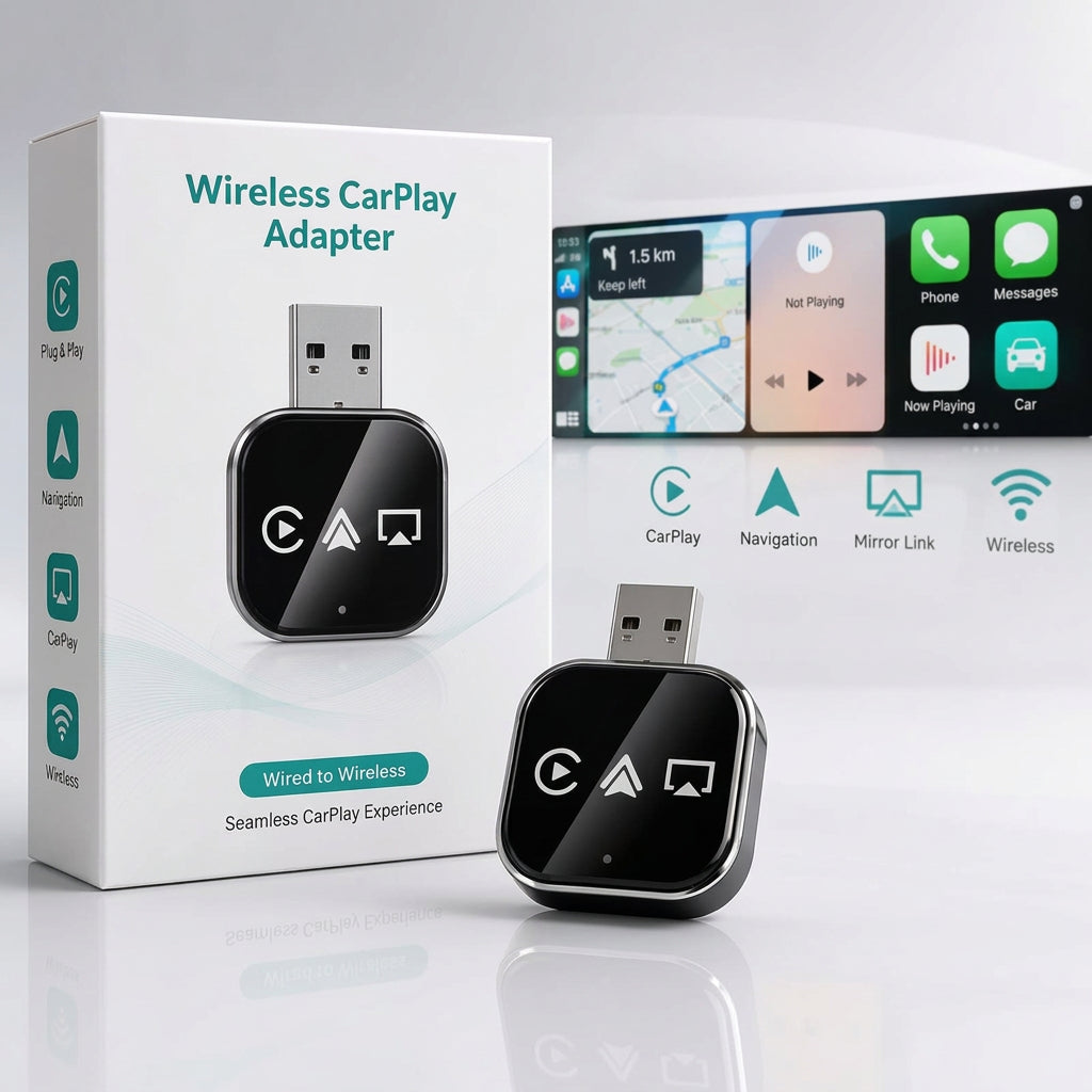 Wireless CarPlay Adapter - 4in1 USB Dongle for Wired to Wireless CarPlay Conversion