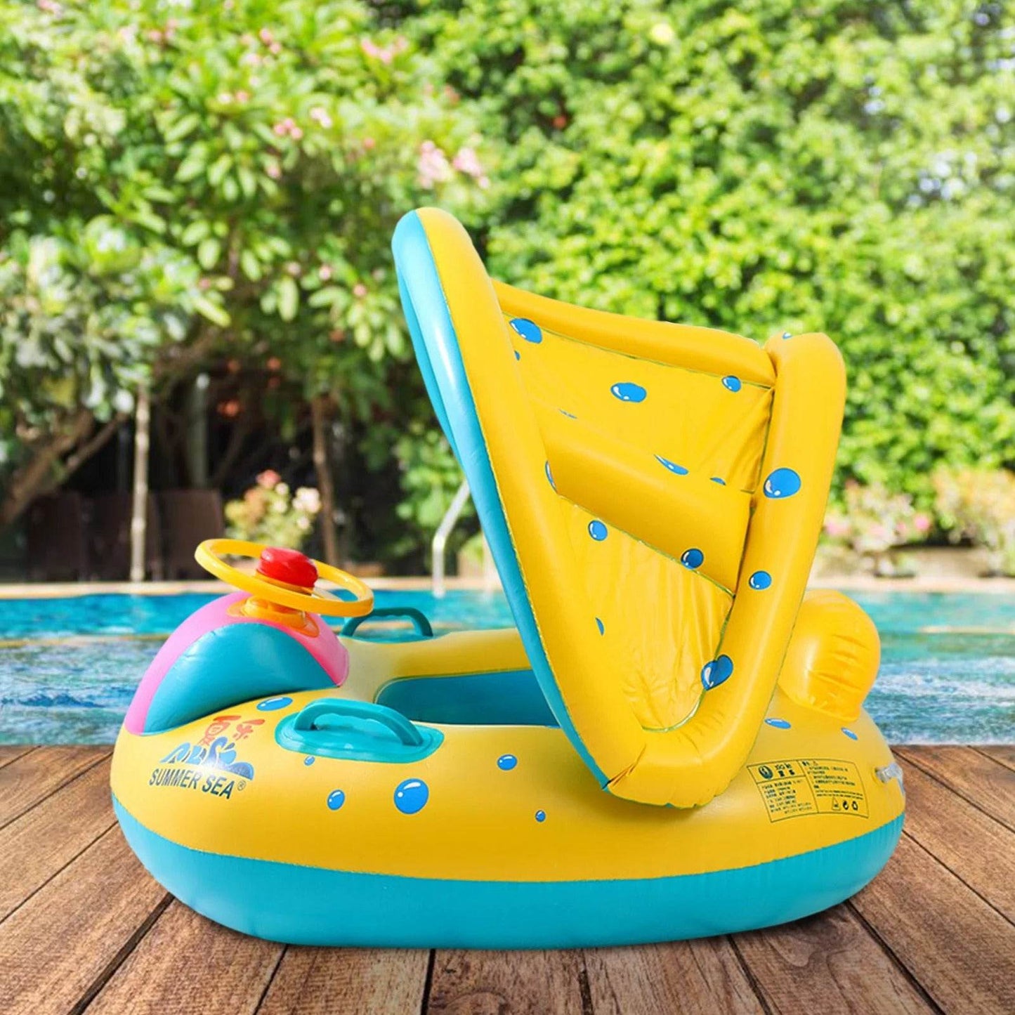 Inflatable Swim Ring With Sunshade Canopy - DMC Wholesale
