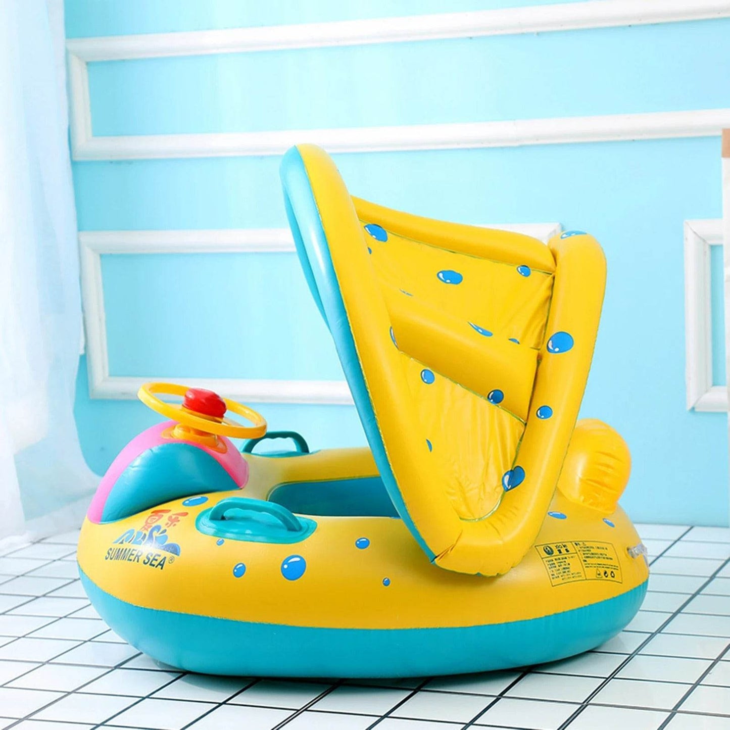 Inflatable Swim Ring With Sunshade Canopy - DMC Wholesale