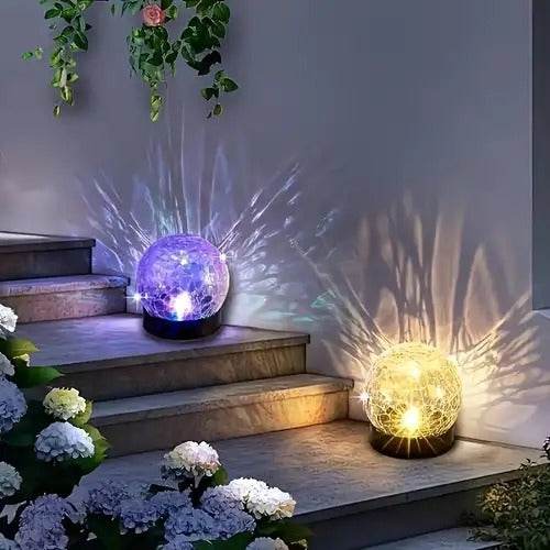 Solar Cracked Glass Globe Ball Set (2 pcs) - DMC Wholesale