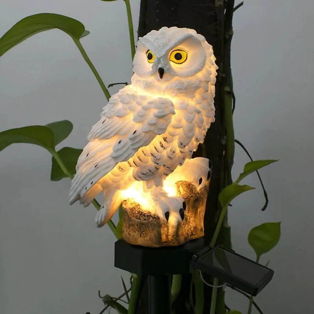 Owl Shape Light LED Solar Garden Light (White) - DMC Wholesale
