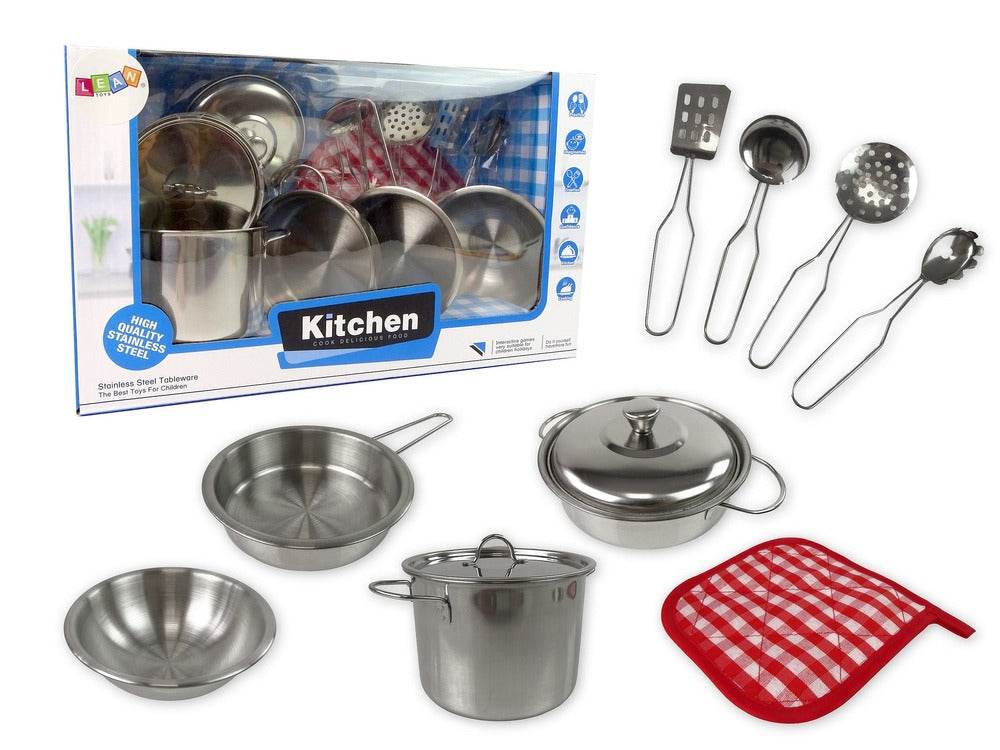 Stainless Steel Kitchen Set Toy For Kids (11 pcs) - DMC Wholesale