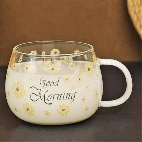 Single Wall Glass Mug (Yellow)(380ml) - Alt View