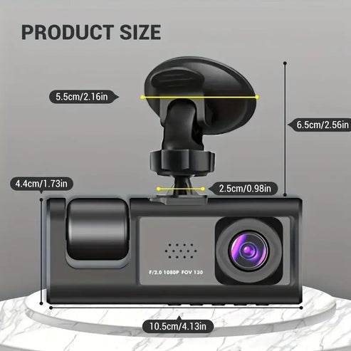 3 Channel 1080p Mini Vehicle Dash Cam - DMC Wholesale