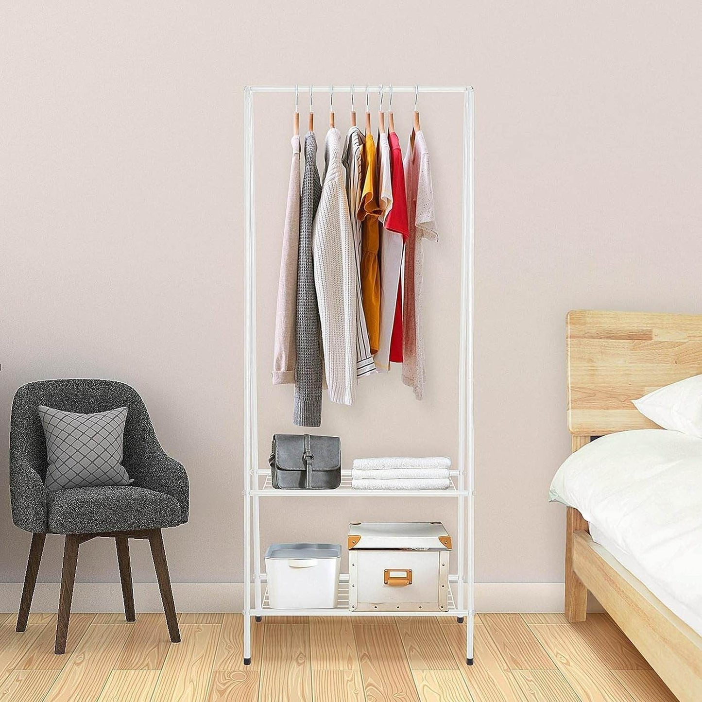 Clothes Rail With Two Shelves - DMC Wholesale