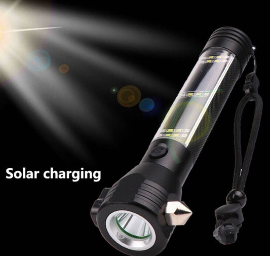 Solar Powered USB Charging Flashlight - DMC Wholesale