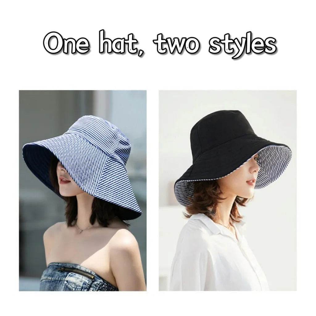 Unisex UV Cover Summer Hat (Black) - DMC Wholesale