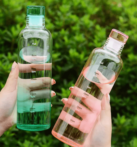 Transparent Motivational Water Bottle (500ml) - DMC Wholesale
