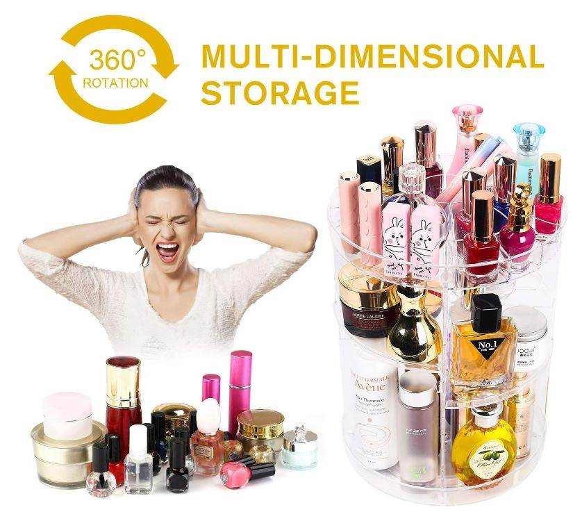 360 Degree Rotation Make Up Storage Shelf - DMC Wholesale