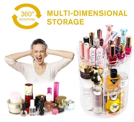 360 Degree Rotation Make Up Storage Shelf - DMC Wholesale