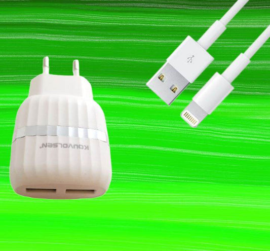 USB Travel Charger (2 Port)(1m)(iPhone) - DMC Wholesale