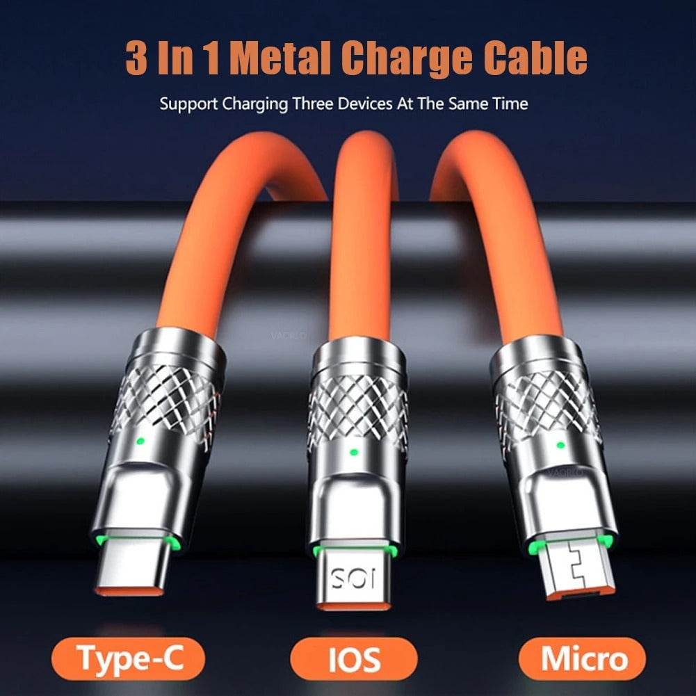 3in1 Zinc Alloy Charging Cable - DMC Wholesale