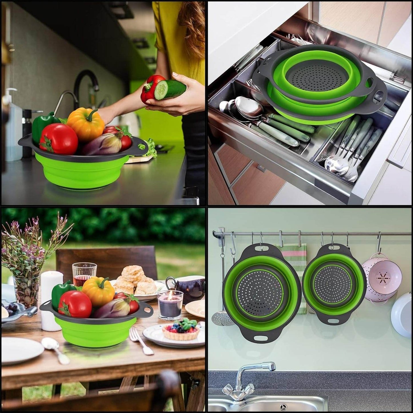 Collapsible Filter Basket Colanders (2 pcs) - DMC Wholesale