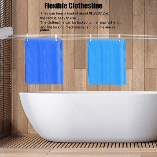Retractable Clothes Drying Line with Hanger Clips - DMC Wholesale