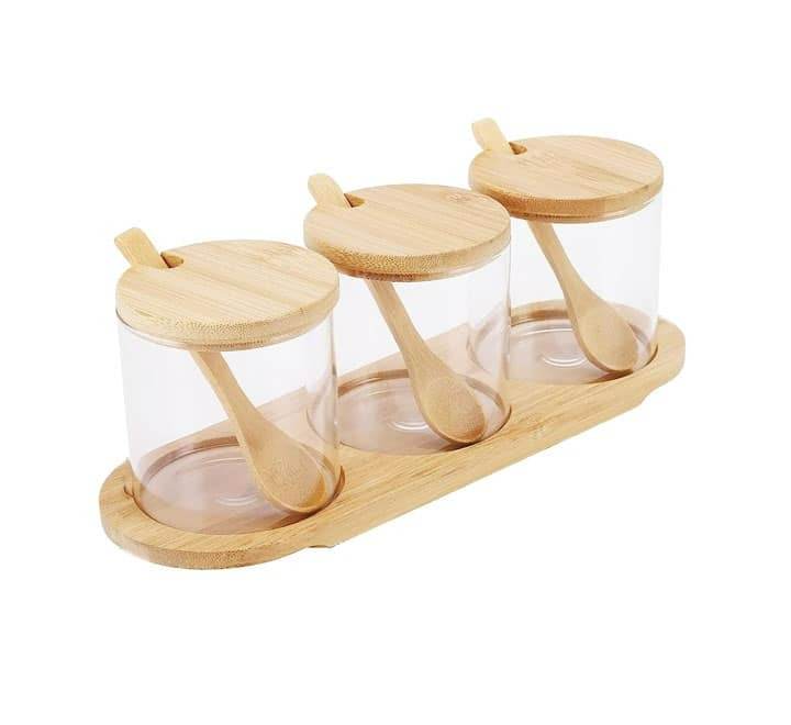 Glass Condiment Set (3 pcs) - DMC Wholesale