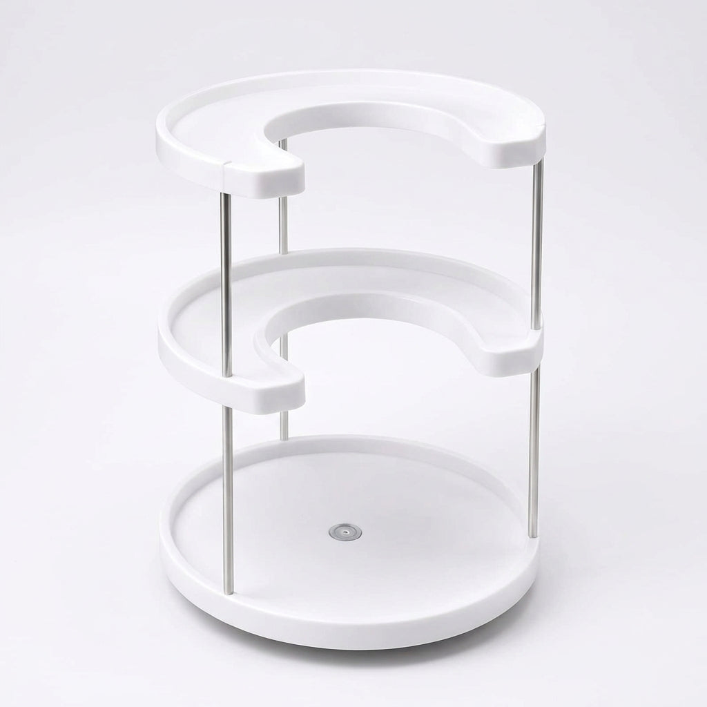 3-Tier Rotating Storage Rack - 360° Spinning Organiser for Kitchen Cabinet, Pantry & Countertop