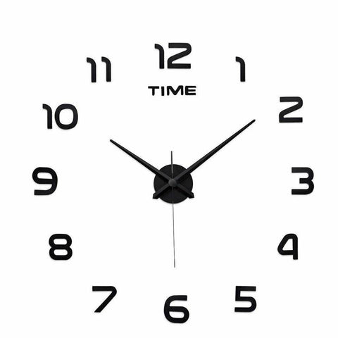 DIY Modern 3D Wall Clock (Black)(60-70cm)