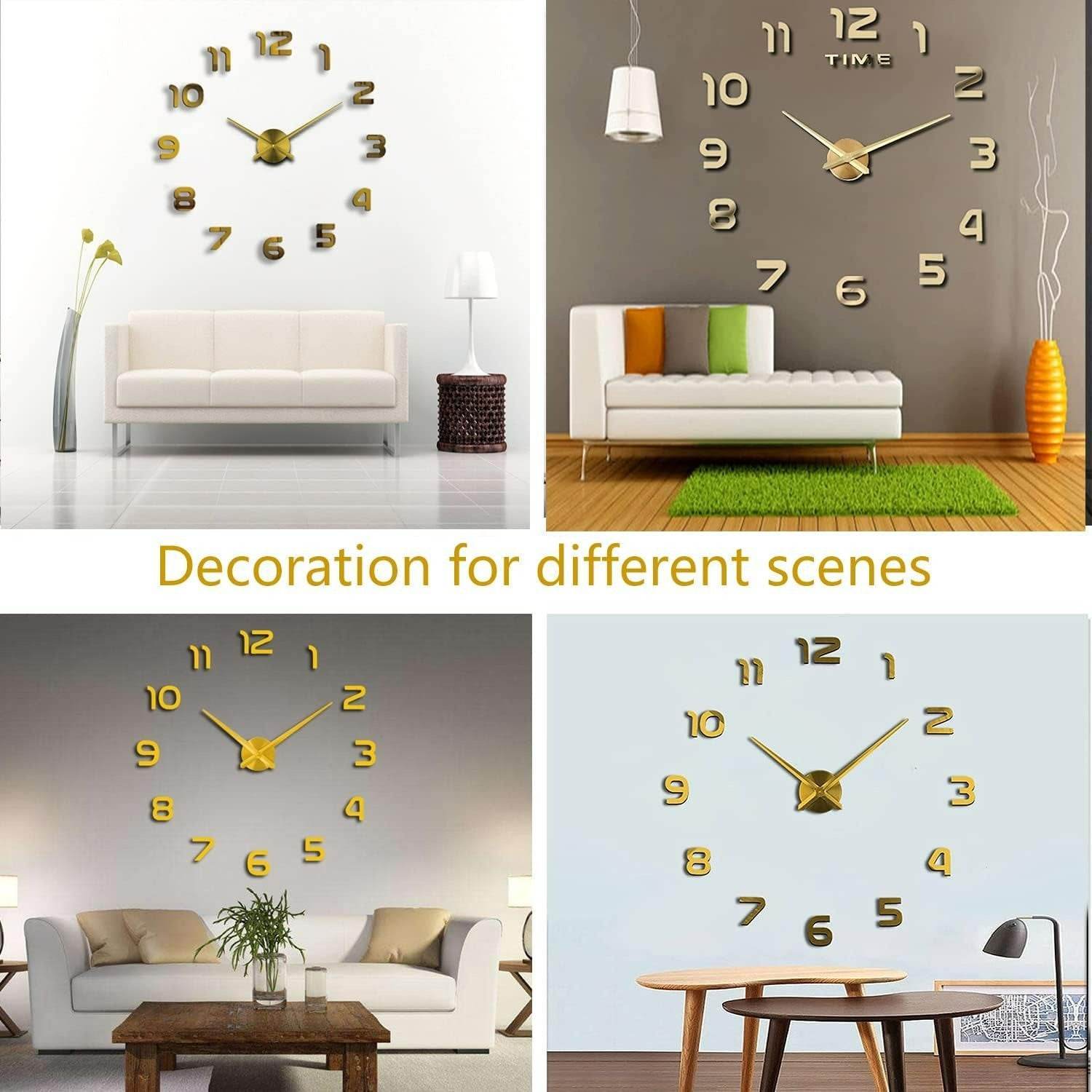 DIY Modern 3D Wall Clock (Gold)(60-70cm) - DMC Wholesale