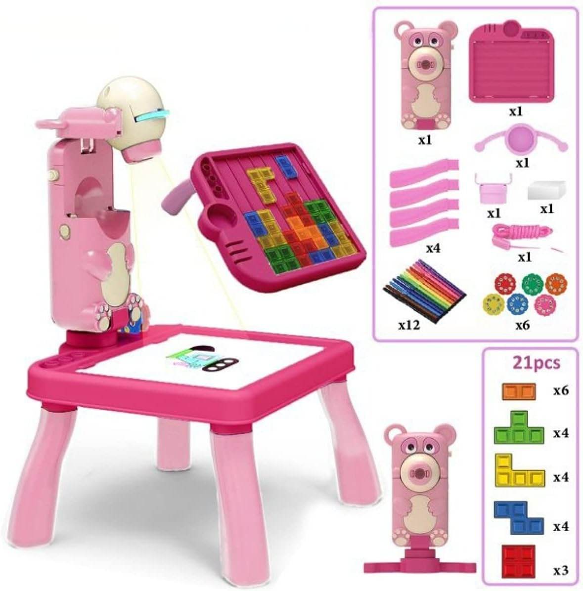 4in1 Writing Painting board with LED Projector Toy Table - DMC Wholesale