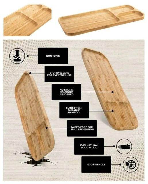 Bamboo Appetizer Platter (3 Compartment) - DMC Wholesale