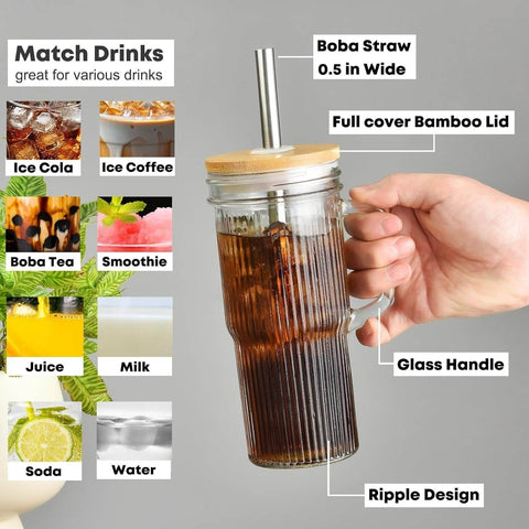 Ribbed Glass Tumbler (720ml)(Each)