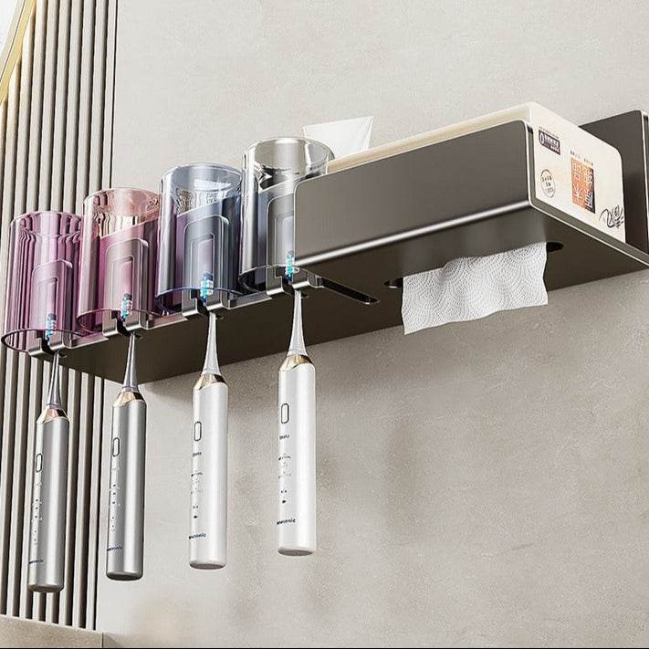 Tissue Box Wall-Mounted Bathroom Organiser (4 Compartment) - DMC Wholesale