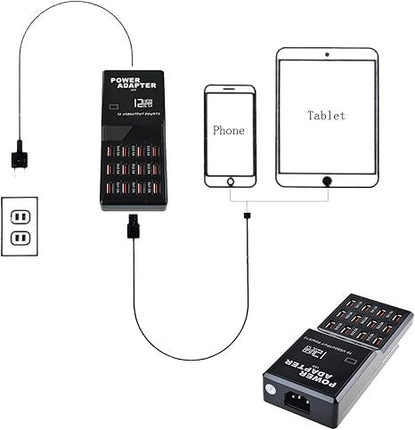 12-Port 60W Multiple USB Charging Station
