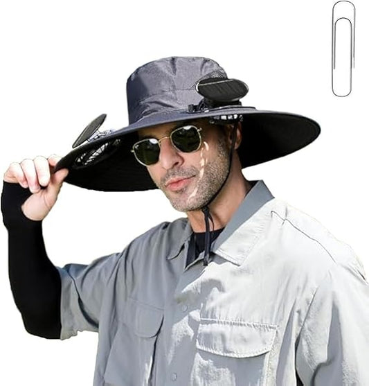 Wide Brim Solar Fan Hat