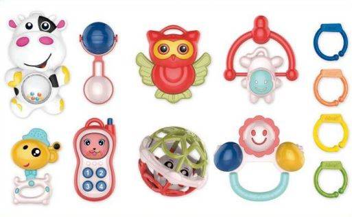 Toy Rattle Set for Teething Babies (8 pcs) - DMC Wholesale