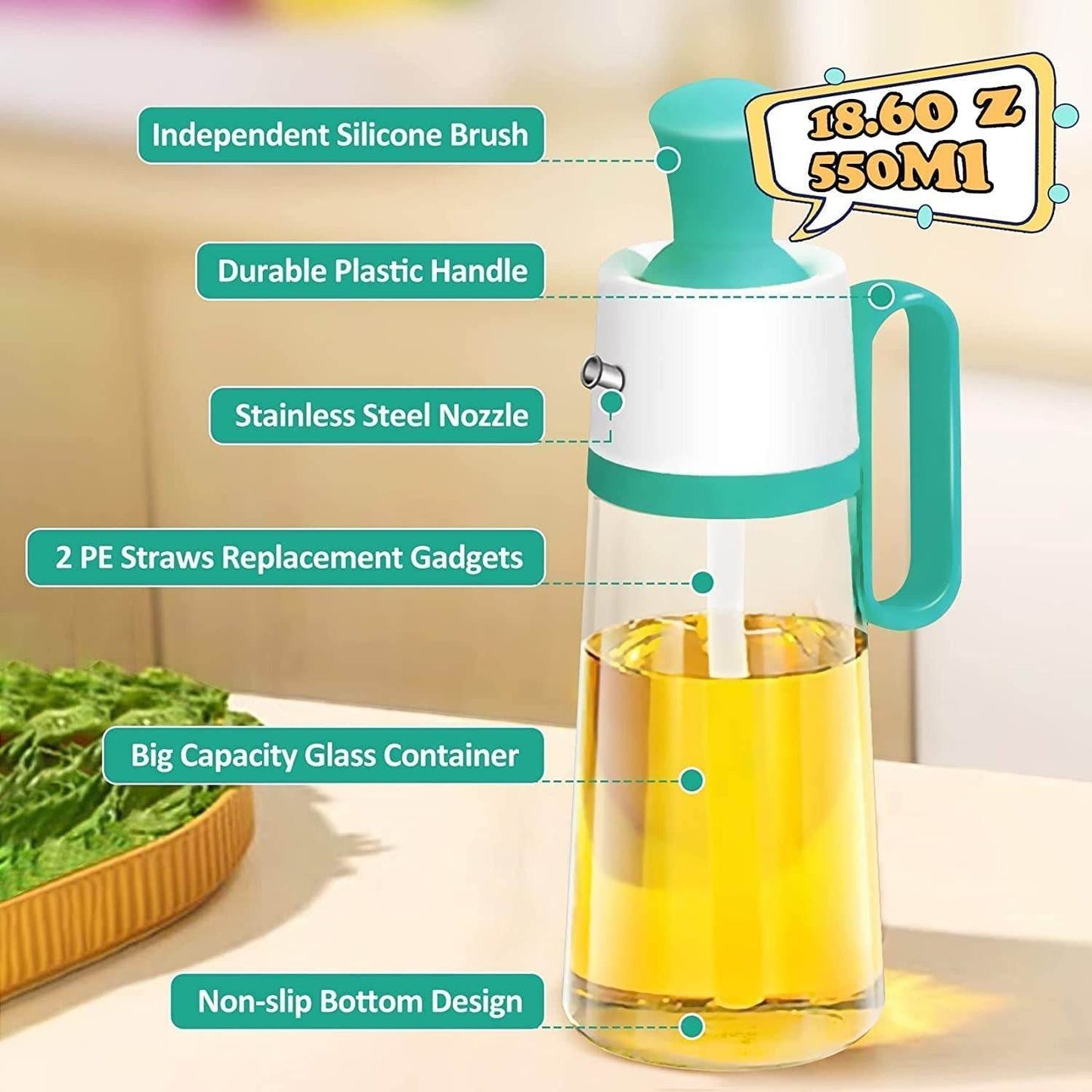 Brush And Pouring Seasoning Bottle (630ml) - DMC Wholesale