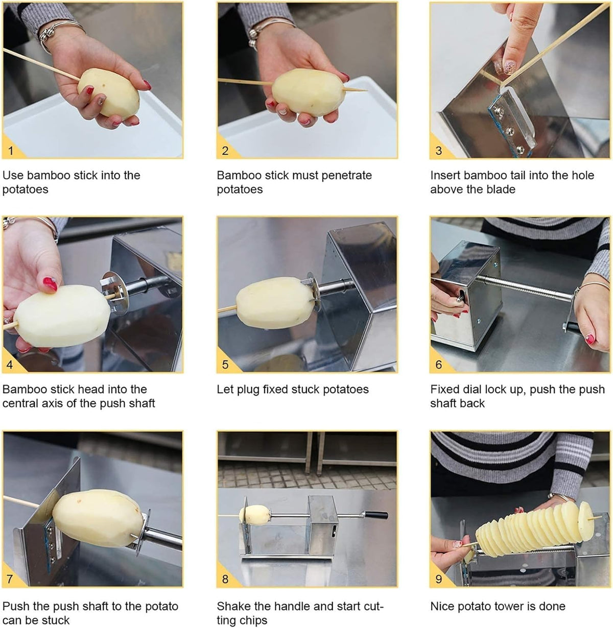 Manual Stainless Steel Spiral Potato Slicer