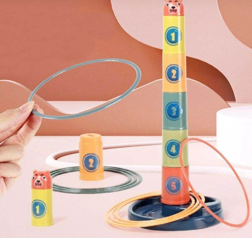 Plastic Cup Stacking Throwing Ring (14pcs) - DMC Wholesale