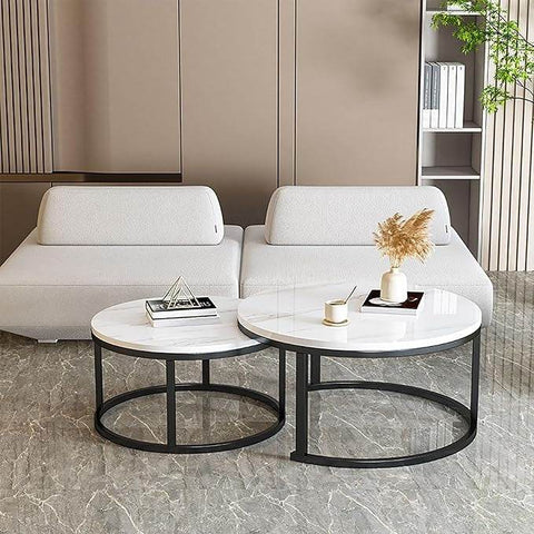 Round Coffee Table Set (2 pcs)(70x43.5cm)(50x39.5cm) - Alt View
