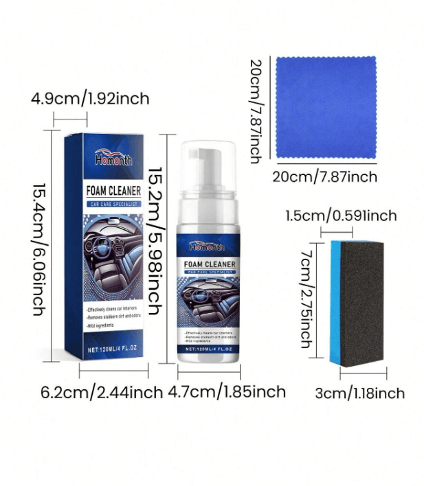 Leather Interior Cleaning And Renovation Foam (120ml) - DMC Wholesale