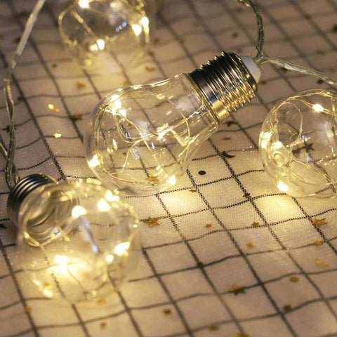 Frosted Bulb Ball String Lights - Alt View