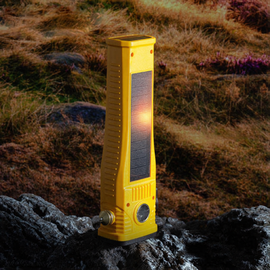 Solar Emergency Flashlight With Safety Hammer And Seatblet Cutter