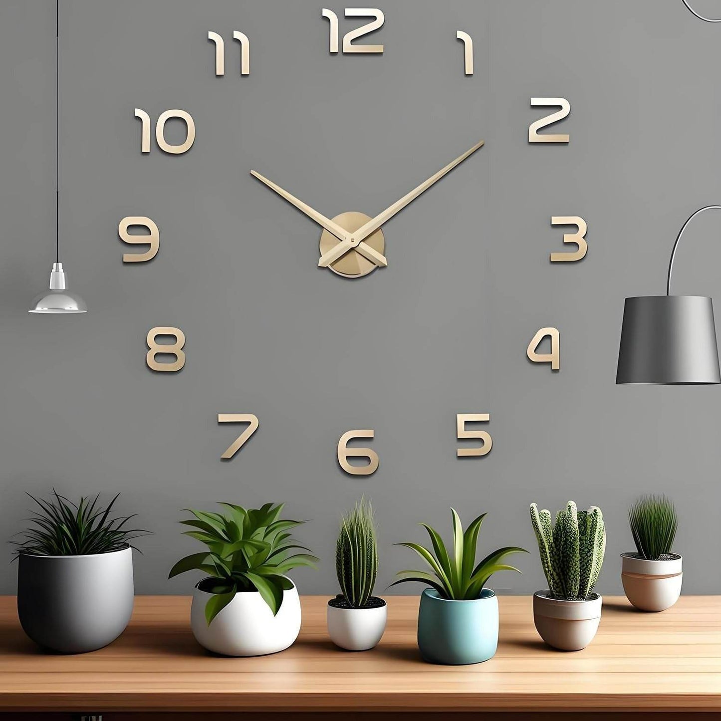 DIY Modern 3D Wall Clock (Gold)(60-70cm) - DMC Wholesale