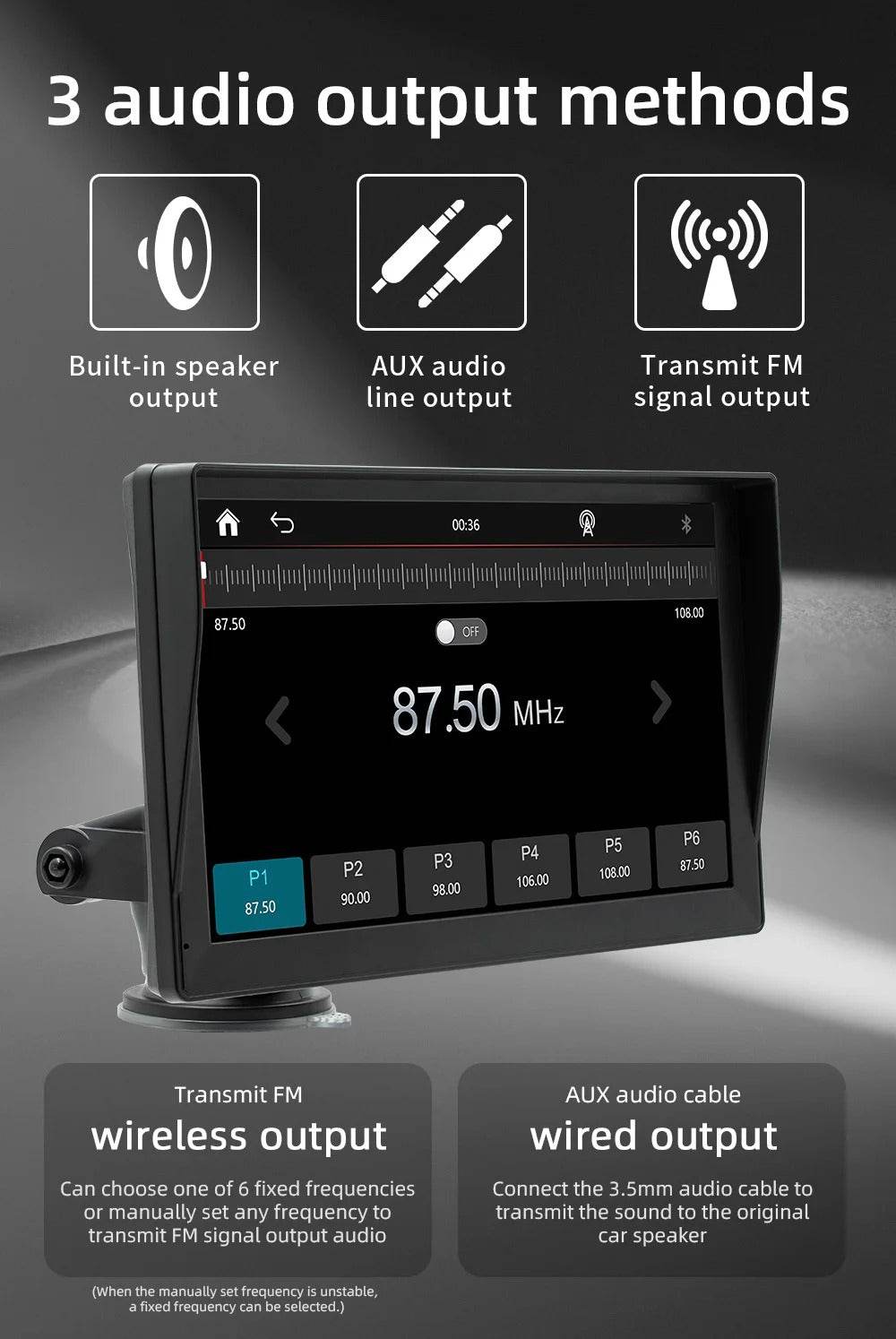 Portable Wireless Car Stereo (7 inch display) - DMC Wholesale