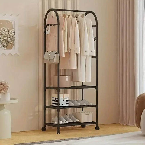 Modern Garment Organiser Rack with Wheels - Alt View