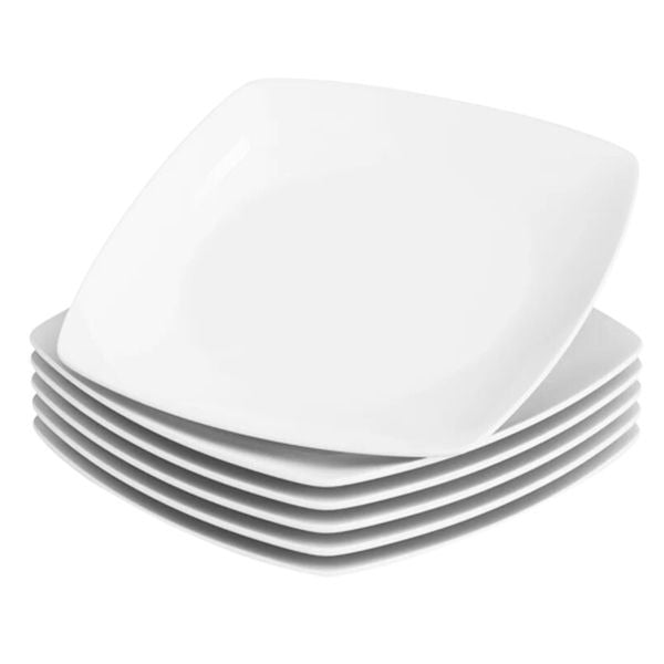 Rounded Square Melamine Plates (Medium)(19cm)(6pcs)