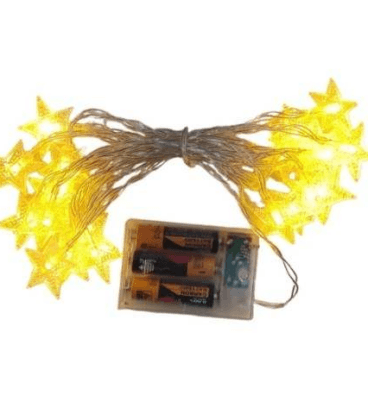 Battery Operated Star String Lights (20L)(3M)(Yellow) - Alt View