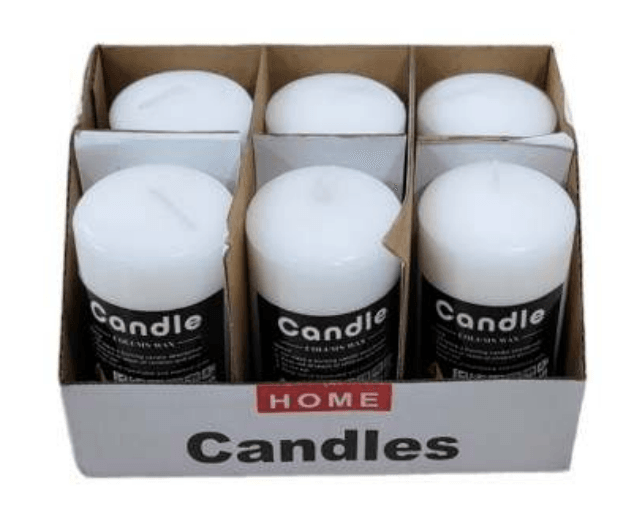 Plain White Unscented Candles (6 pcs)(5x15cm) - DMC Wholesale