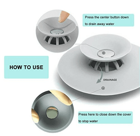 Dual Purpose Drain Stop and Hair Catcher - Alt View