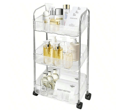 Multifunctional Home Storage Acrylic Trolley (3 Tier) - Alt View