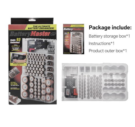 Battery Organizer Storage Case with Tester (excluding batteries) - DMC Wholesale