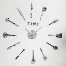 DIY Modern Kitchen 3D Wall Clock (Silver)(60-70cm) - Alt View