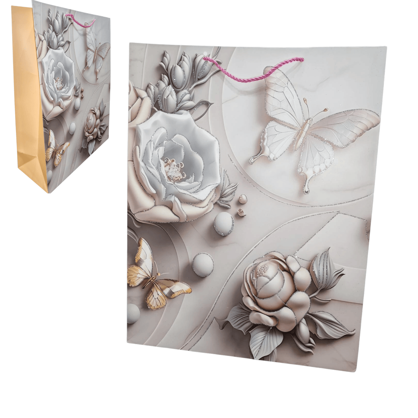 Glitter Butterfly Gift Bag (Large) - DMC Wholesale