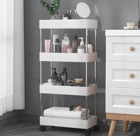 Multipurpose Space Saving Side Shelf Trolley (4 Tier) - Alt View