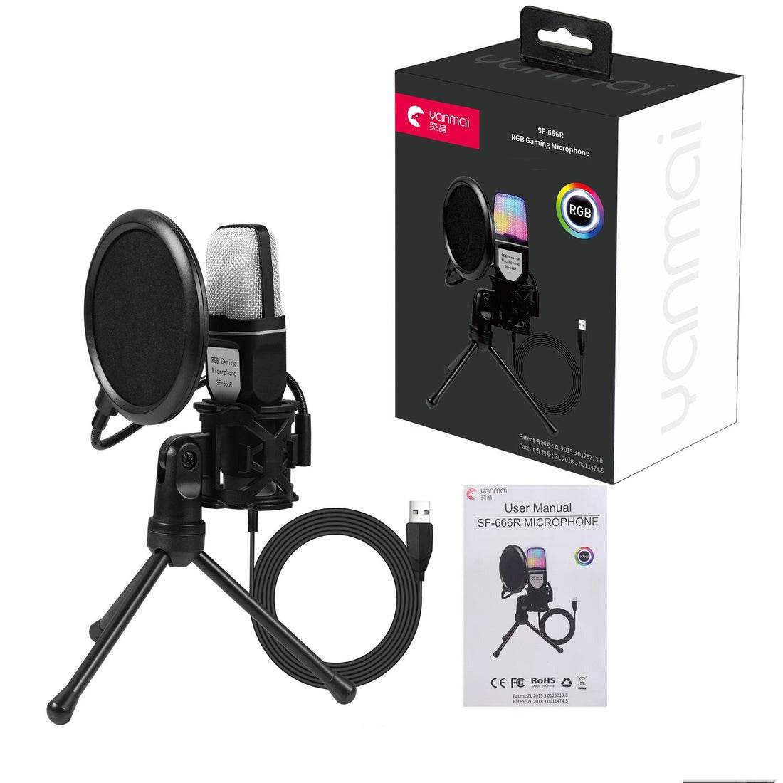 Full RGB Capacitor Desktop Microphone - DMC Wholesale