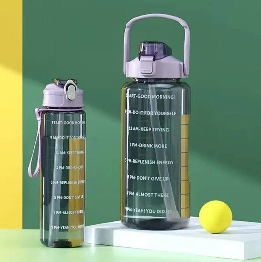 Combo: Clear Motivational Bottle (2 pcs) - DMC Wholesale